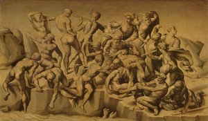 Slaget ved Cascina, eller The Baders, etter Michelangelo (1475-1564), 1542